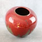 Marc Uzan - Vase à couverte brune aux coulures rouge brique (16)