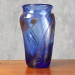 Vintage Cobalt Blue Blown Glass Vase – photo 5