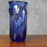 Vintage Cobalt Blue Blown Glass Vase – photo 8
