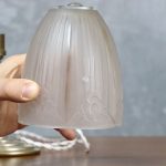 Art Deco Silvered Metal Table Lamp with Floral Motifs – photo 2