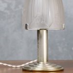 Art Deco Silvered Metal Table Lamp with Floral Motifs – photo 7