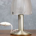 Art Deco Silvered Metal Table Lamp with Floral Motifs – photo 8