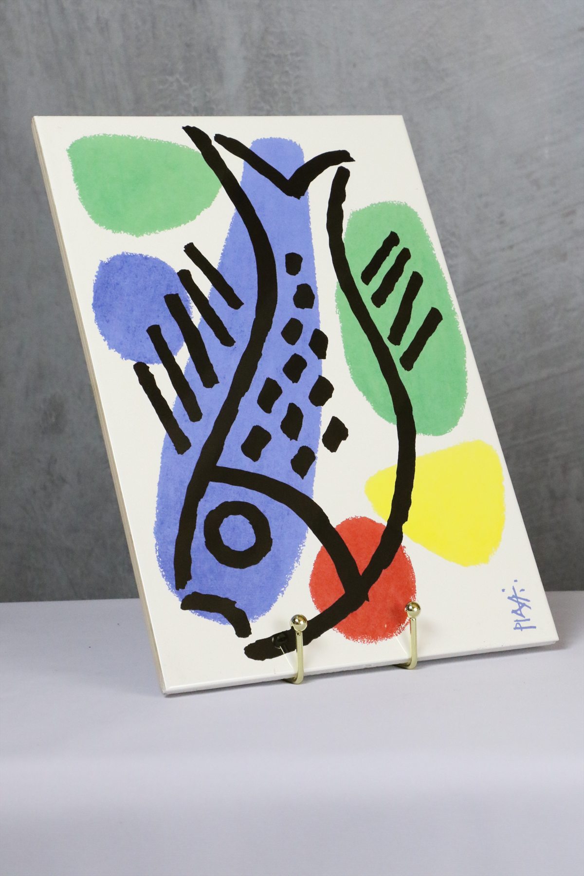 Vintage Postmodern Ceramic Fish Tile