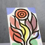 Vintage Postmodern Ceramic Flower Tile – photo 10