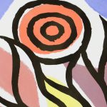 Vintage Postmodern Ceramic Flower Tile – photo 5