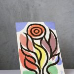 Vintage Postmodern Ceramic Flower Tile – photo 6