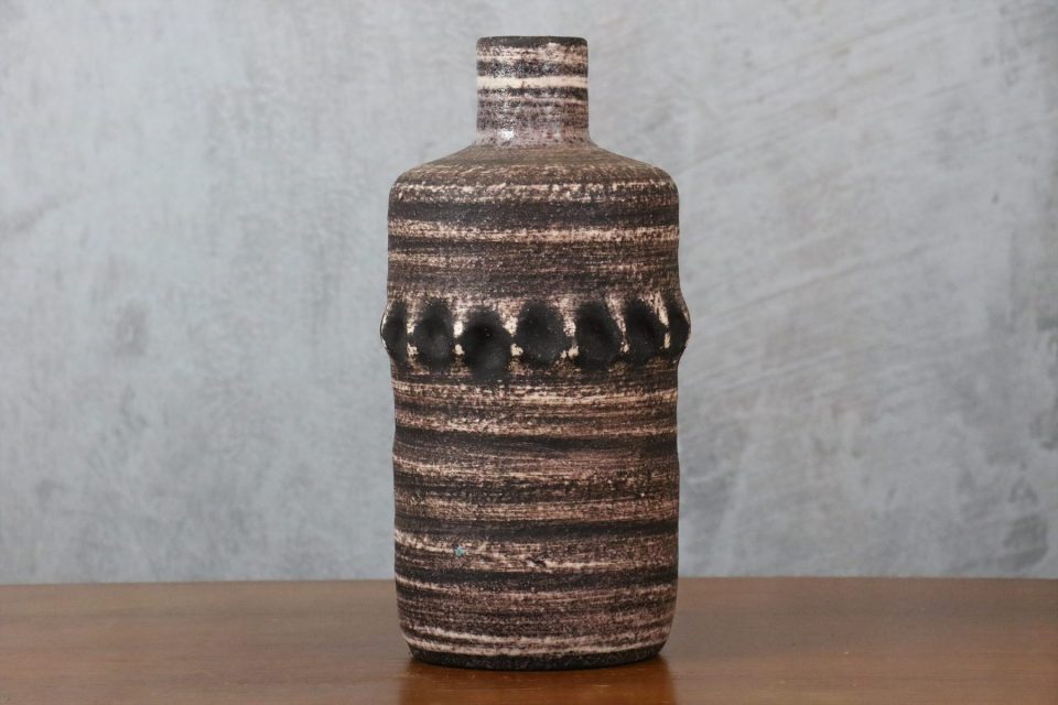 Mid-Century Modern Textured Ceramic Vase — Accolay Pottery