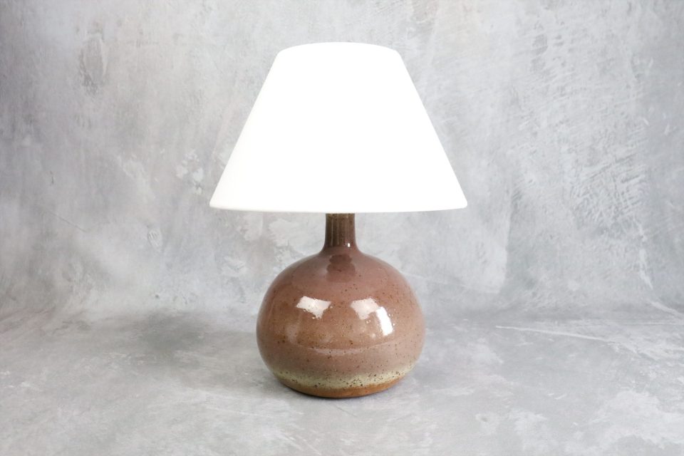 Vintage Ceramic Table Lamp with Glossy Glaze