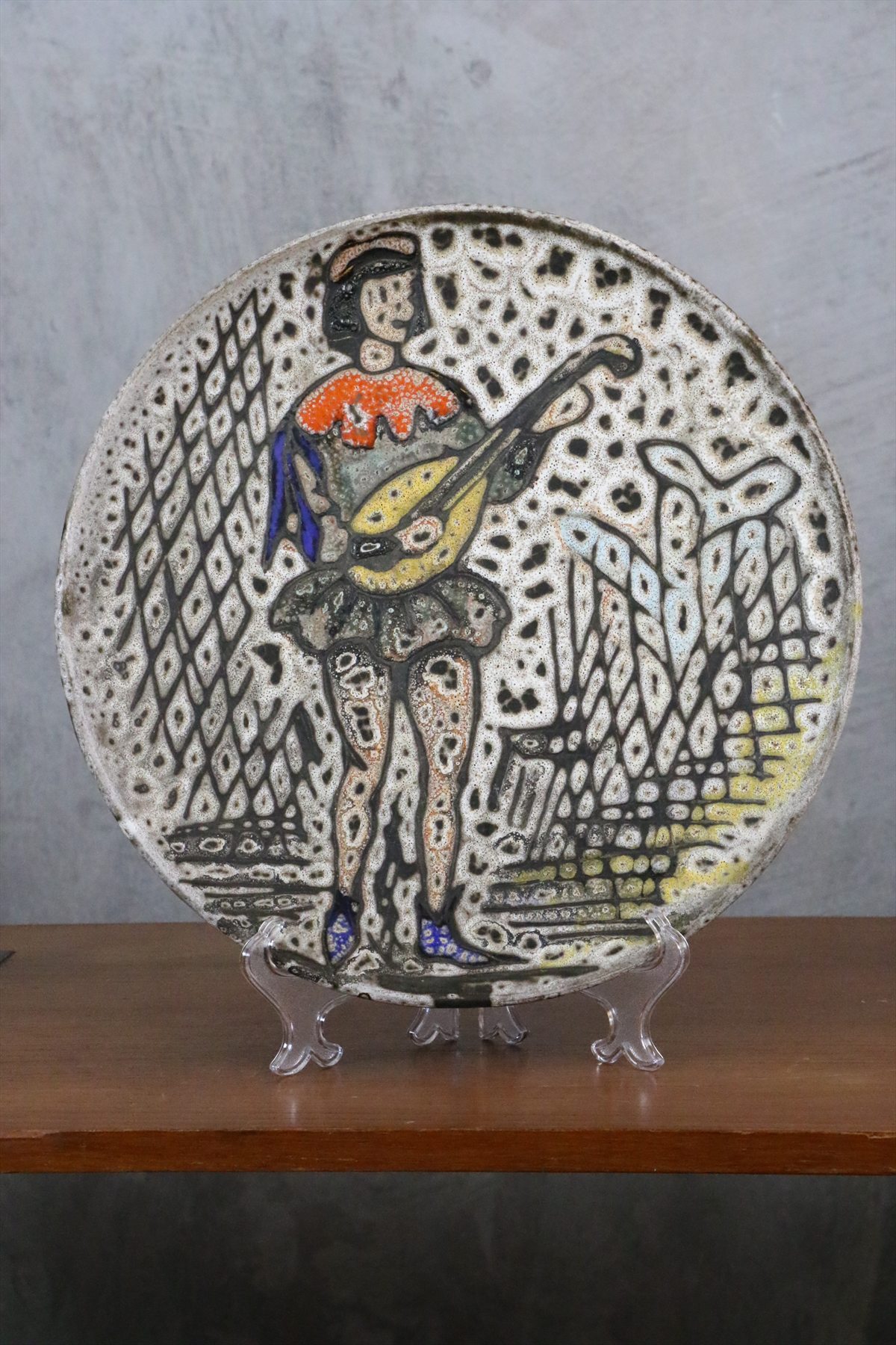 Mid-Century Large Ceramic Plate