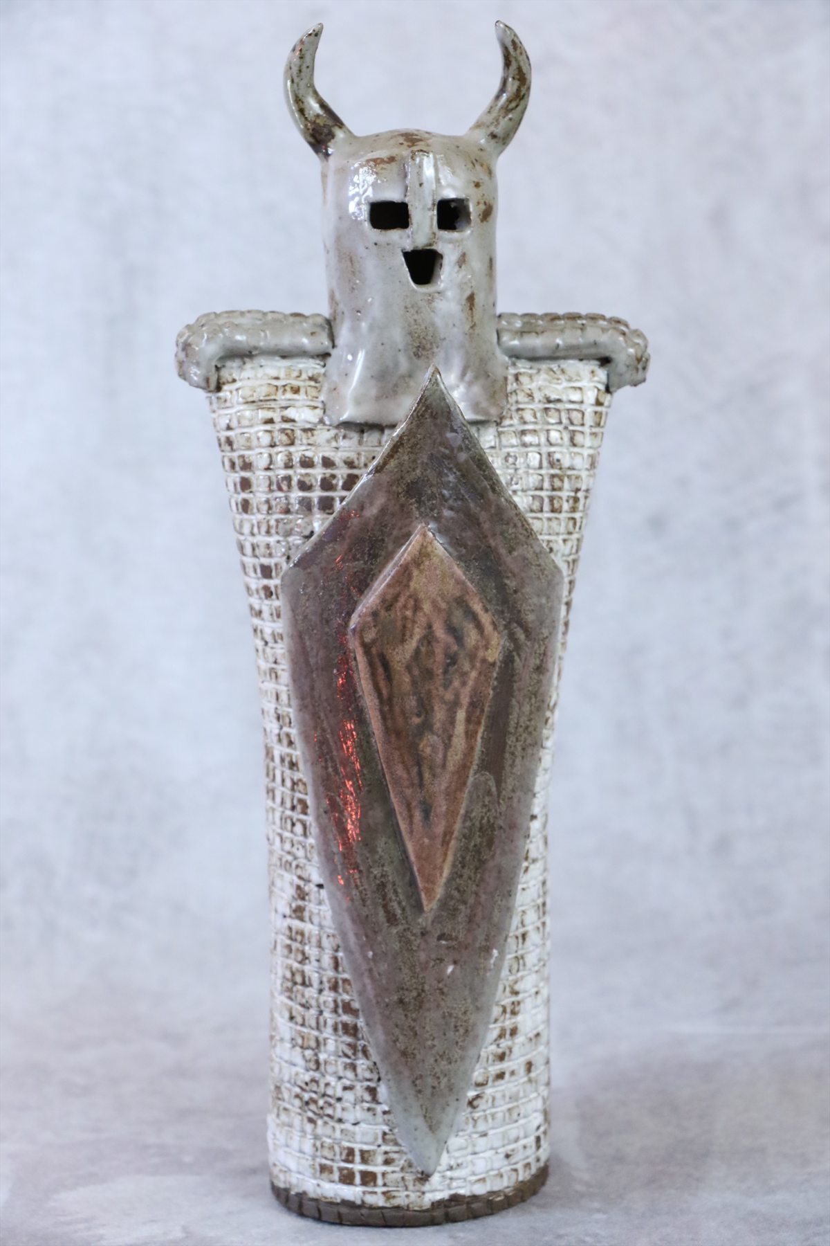 Vintage Viking Warrior Ceramic Sculpture