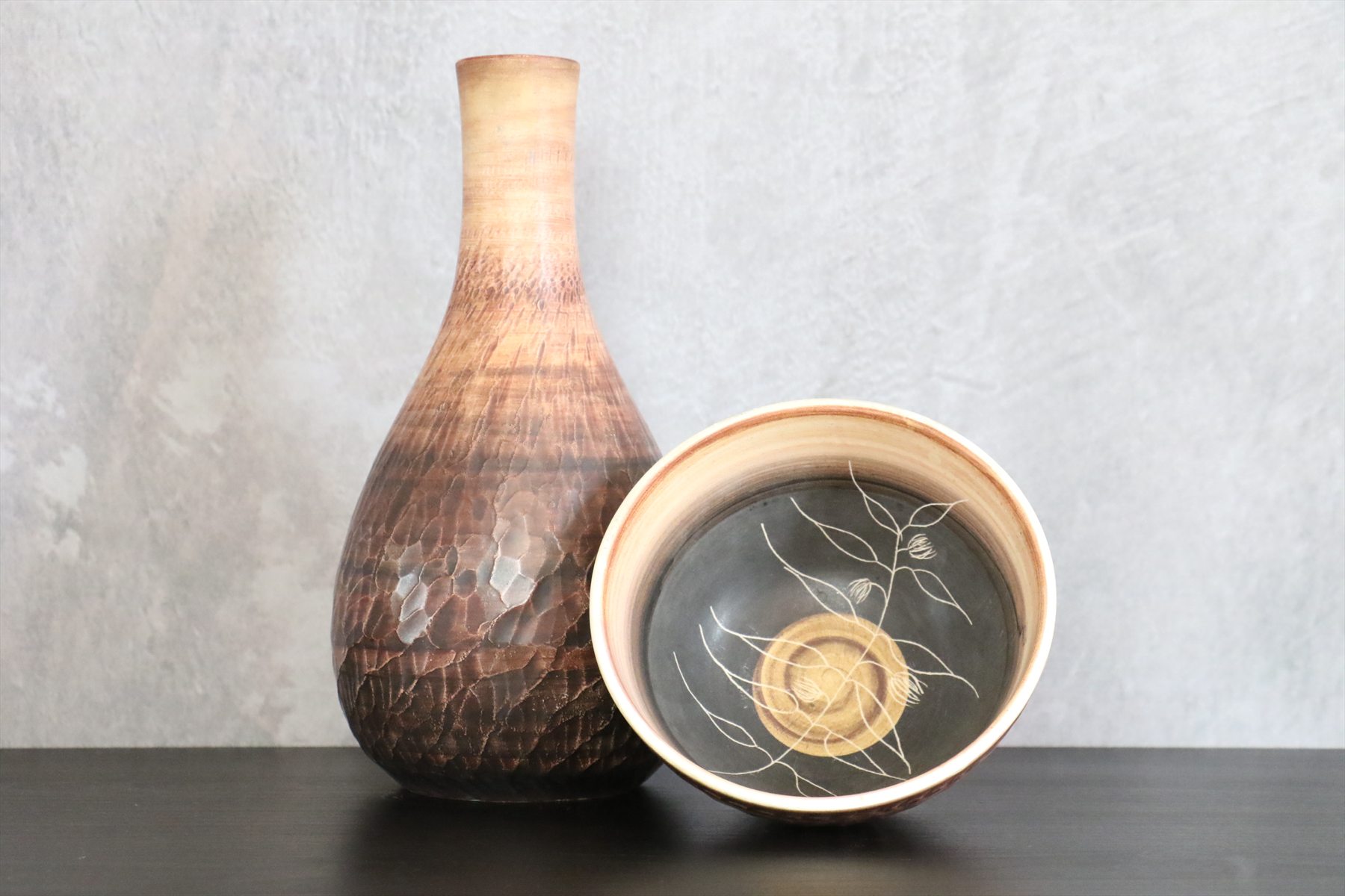 Set of Ceramic Mid-Century Vase and Bowl