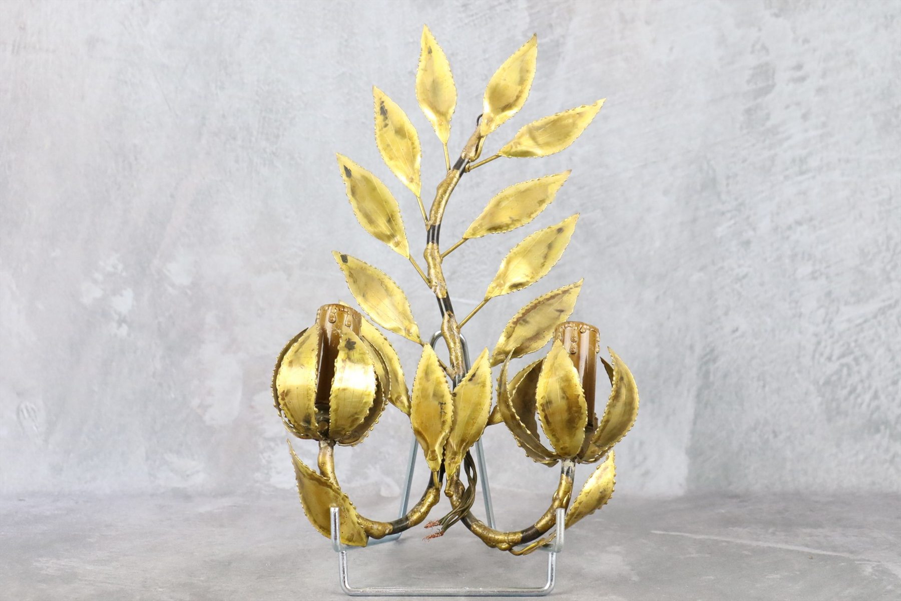 Mid-Century Brass Foliage Wall Light