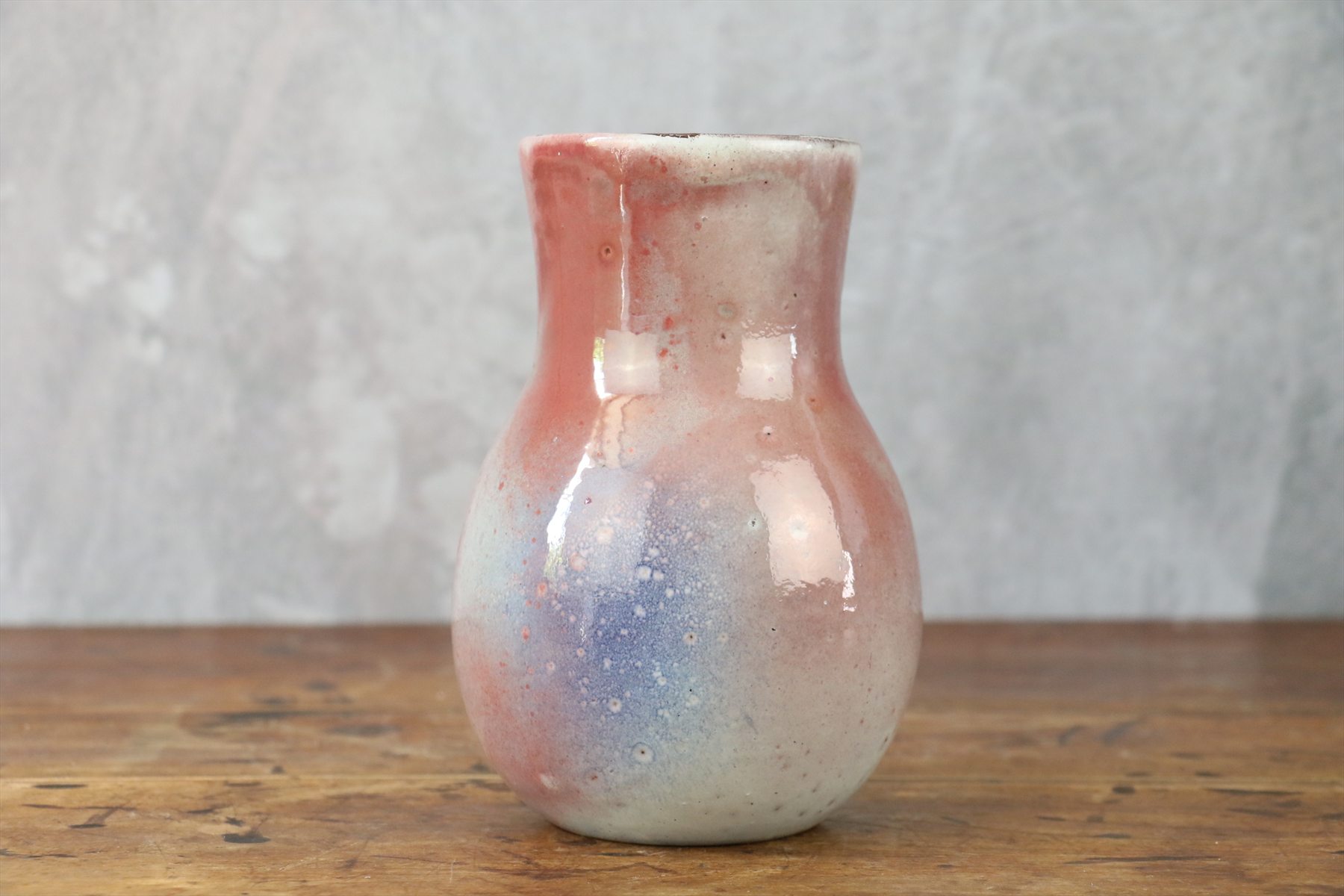 Ceramic Vase in Rosy Blue Glaze