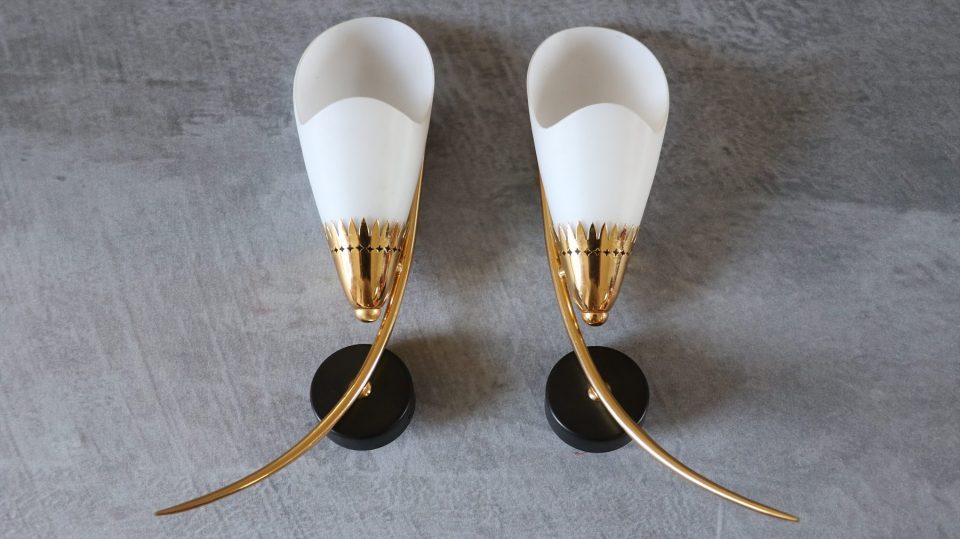 Mid-Century Modern Double Wall Lights — Maison Arlus