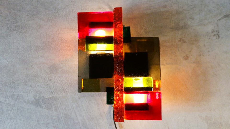 Mid-Century Modern Stained Glass Wall Light — Jean-Simon Labret
