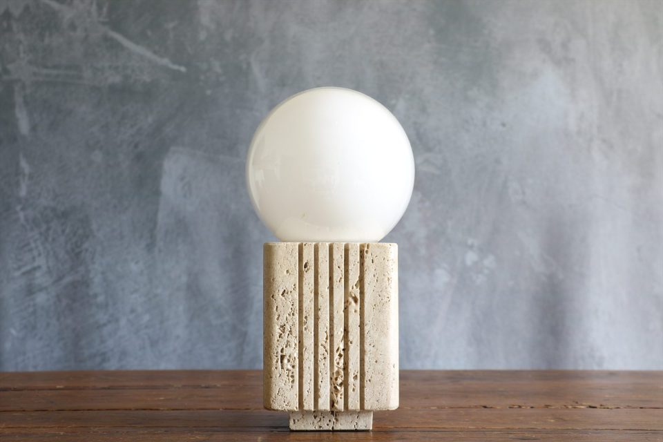 Vintage Travertine Table Lamp — Attributed to Fratelli Mannelli