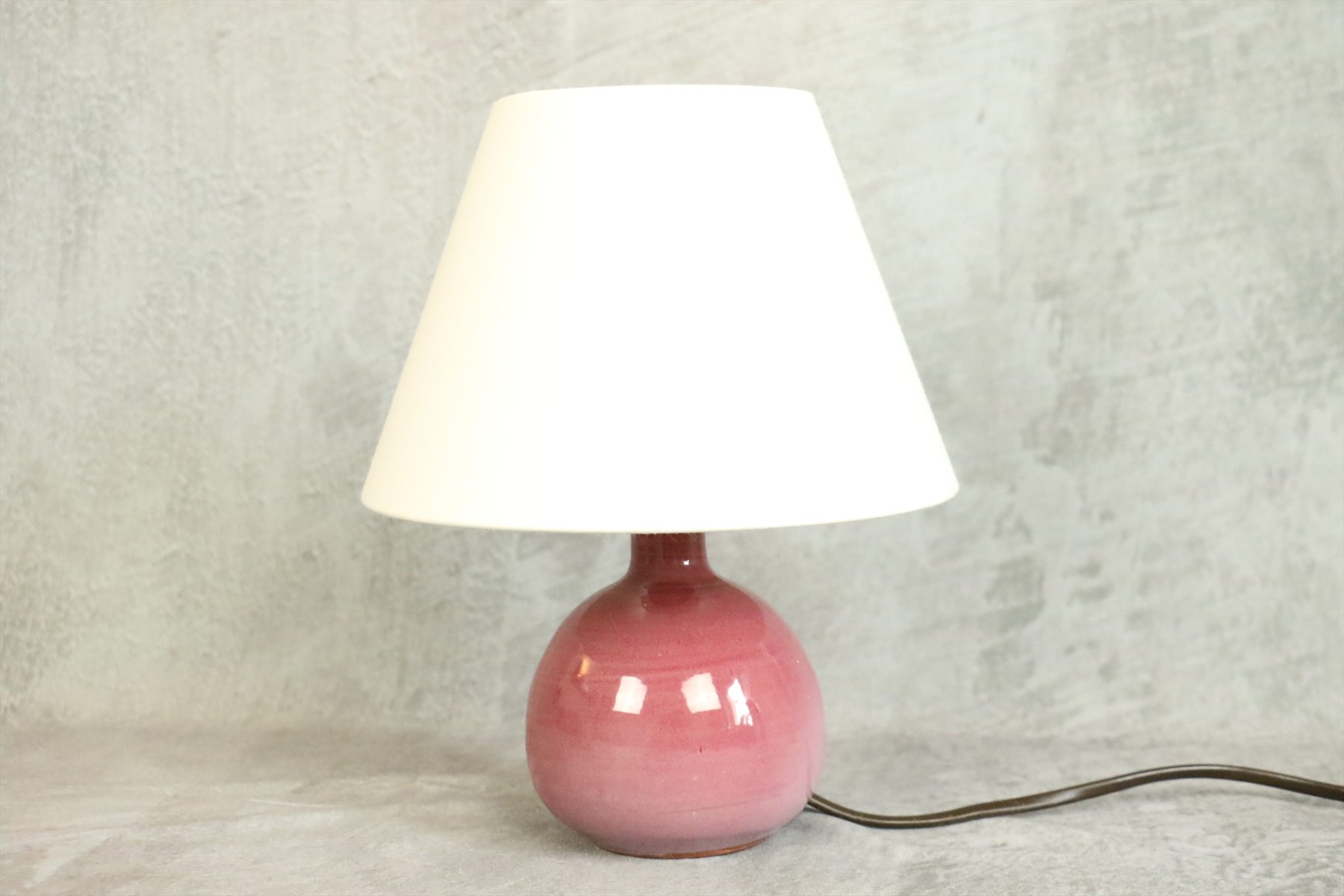 Pink Glazed Ceramic Table Lamp