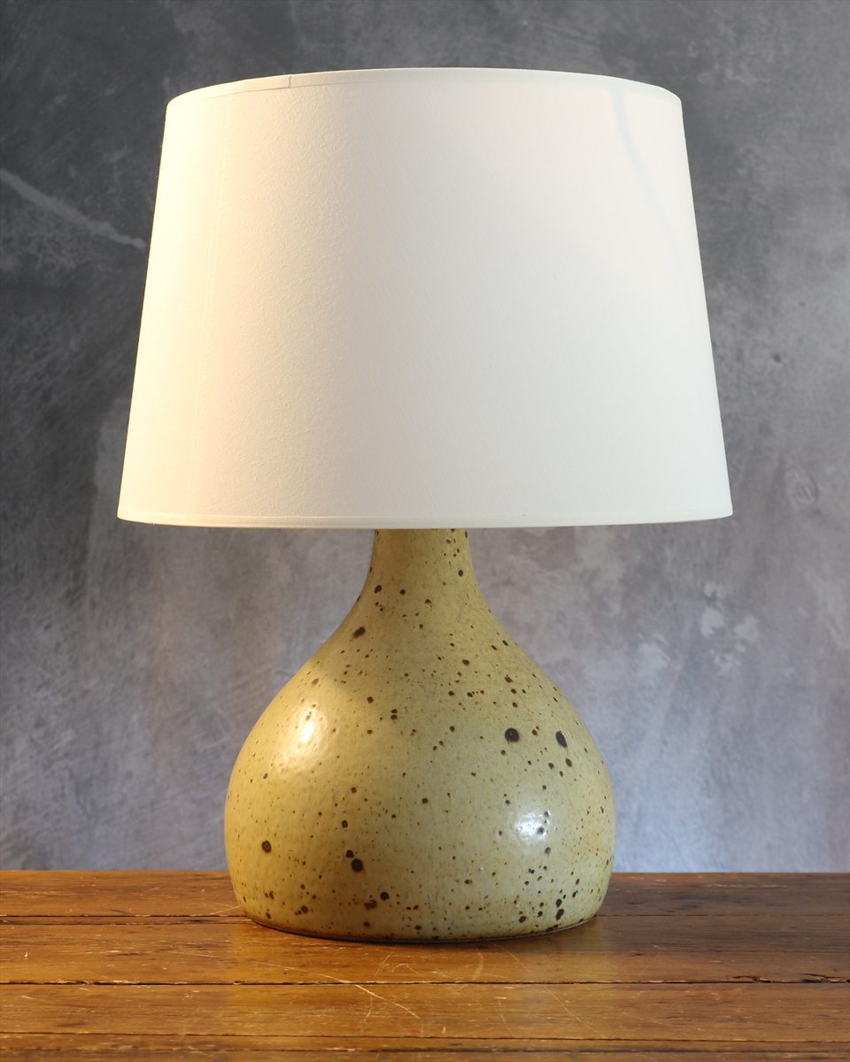 Vintage Speckled Stoneware Pear-Shaped Table Lamp