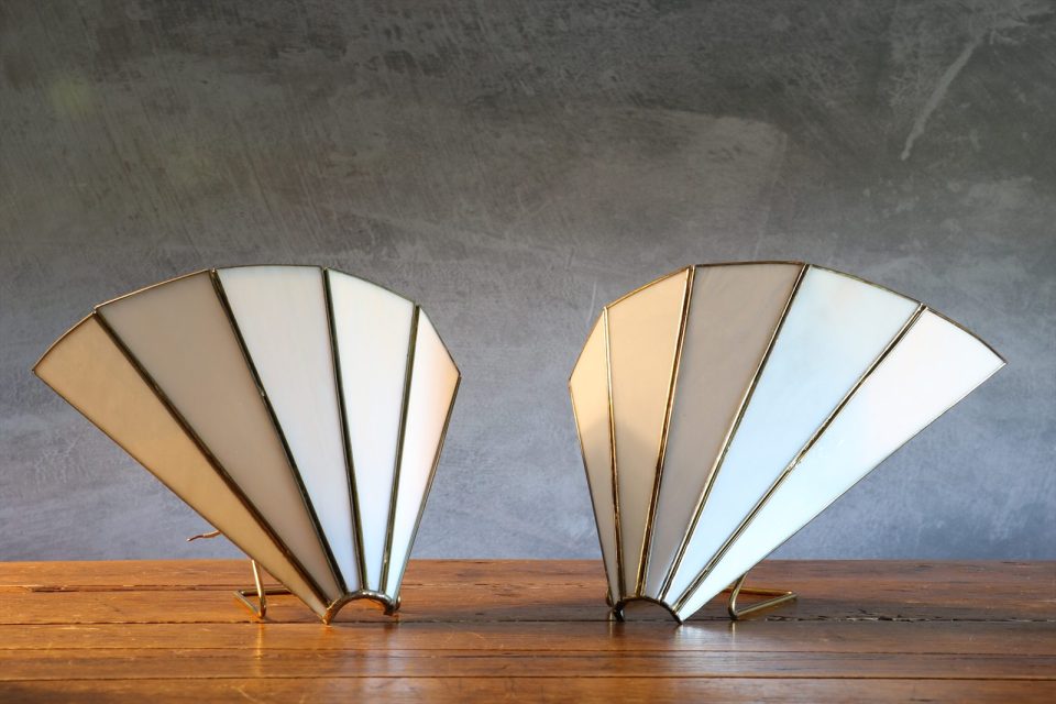 Pair of Glass Paste Wall Lights and Sconces in Art Deco Style