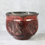 Oxblood Red and Black Stoneware Pot – photo 10