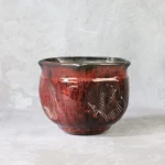 Oxblood Red and Black Stoneware Pot – photo 11