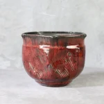Oxblood Red and Black Stoneware Pot – photo 12