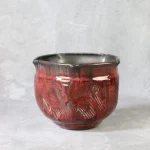 Oxblood Red and Black Stoneware Pot – photo 2