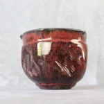 Oxblood Red and Black Stoneware Pot – photo 4