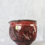 Oxblood Red and Black Stoneware Pot – photo 5