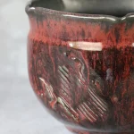 Oxblood Red and Black Stoneware Pot – photo 9