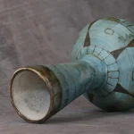 French Ceramic Blue and Black Glazed Vase – photo 2