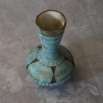 French Ceramic Blue and Black Glazed Vase – photo 3