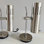 Pair of Vintage Brushed Aluminum Wall Lamps – photo 1
