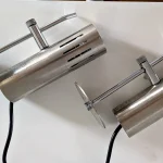 Pair of Vintage Brushed Aluminum Wall Lamps – photo 2