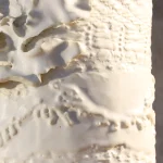 Hand Built White Porcelain Vase with Lace Imprints – photo 10