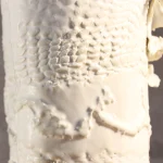 Hand Built White Porcelain Vase with Lace Imprints – photo 4
