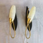 Pair of Vintage Metal and Brass Wall Lights – photo 3