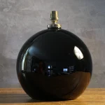 Black Glass and Brass Table Lamp – photo 3