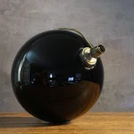 Black Glass and Brass Table Lamp – photo 5
