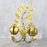Mid-Century Brass Foliage Wall Light – photo 1