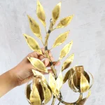 Mid-Century Brass Foliage Wall Light – photo 3