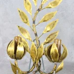 Mid-Century Brass Foliage Wall Light – photo 4