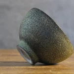 Moss Green Lava Glazed Footed Ceramic Bowl – photo 10