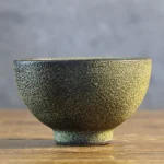 Moss Green Lava Glazed Footed Ceramic Bowl – photo 2