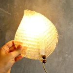 Vintage Murano Glass Leaf Wall Light – photo 1