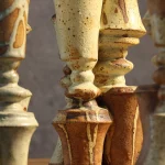 Set of Three Stoneware Double Candlesticks – photo 12