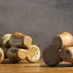 Set of Three Stoneware Double Candlesticks – photo 2