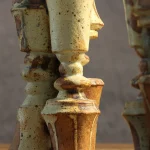 Set of Three Stoneware Double Candlesticks – photo 4