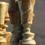 Set of Three Stoneware Double Candlesticks – photo 6