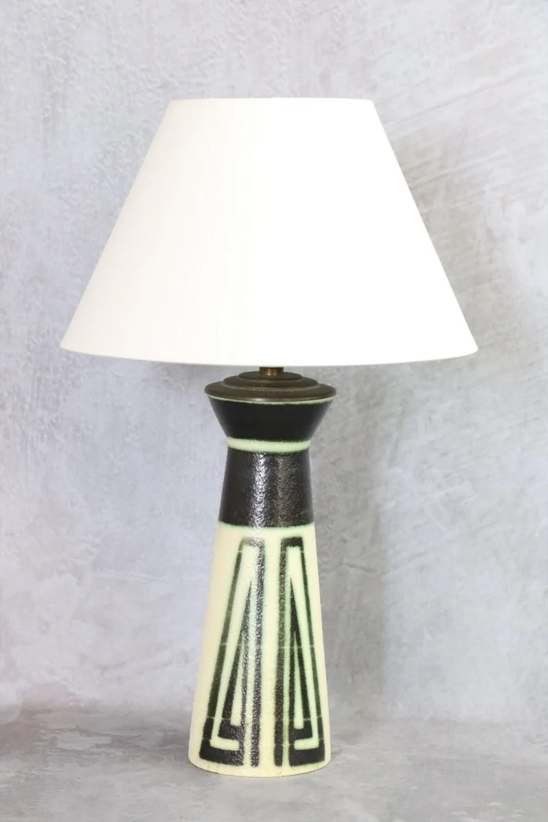 Mid-Century Modern Ceramic Table Lamp — Boch Frères Keramis
